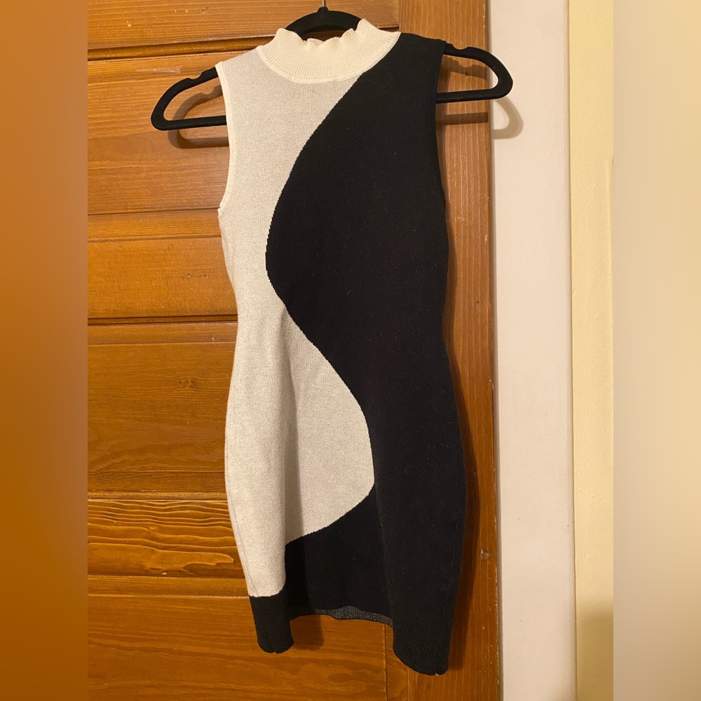 Black and White Colorblock Dress